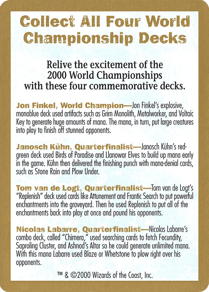 2000 World Championships Ad (World Championship Decks 2000 #0)
