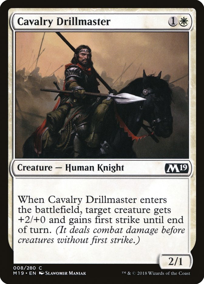 Mestre de Exercícios da Cavalaria (Cavalry Drillmaster) · Core Set 2019  (M19) #8 · Scryfall Magic The Gathering Search