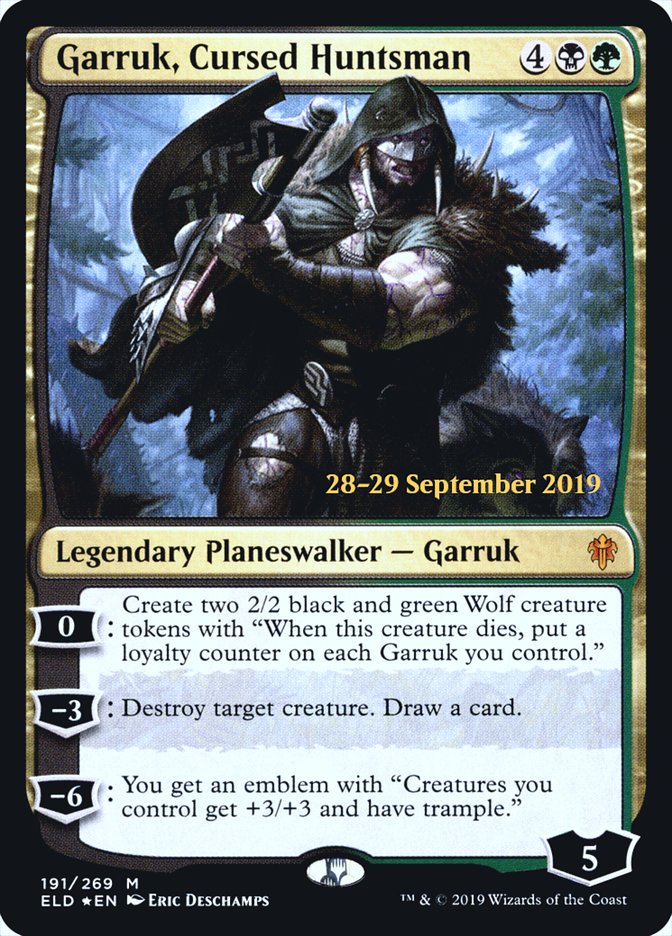 Garruk, Cursed Huntsman (Throne of Eldraine Promos #191s)