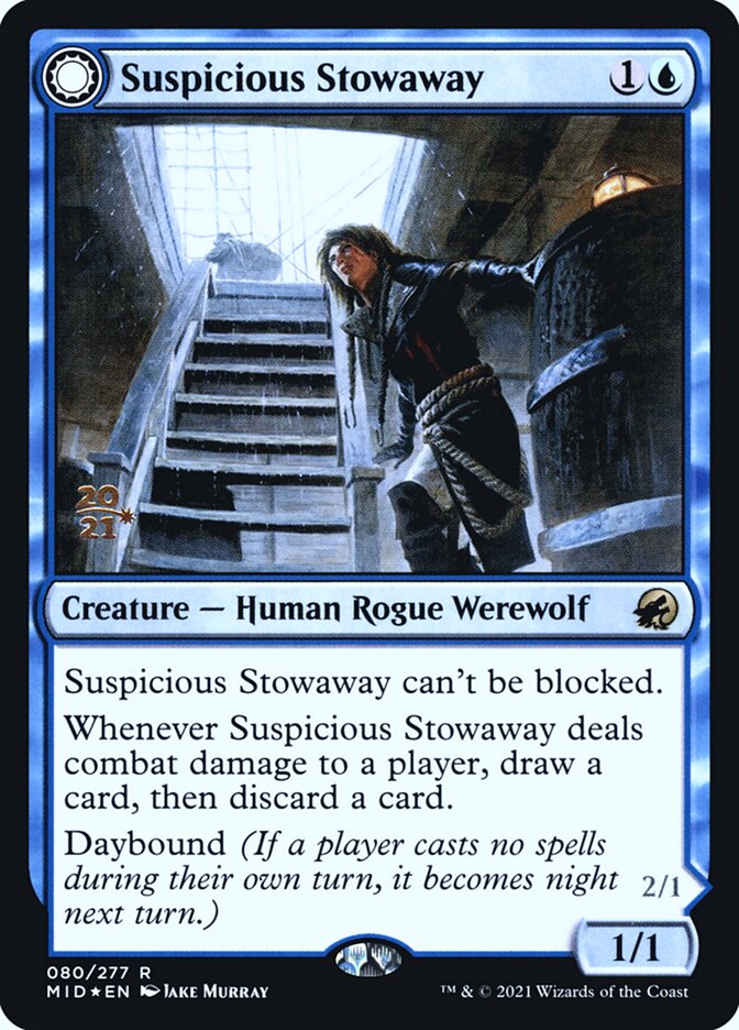 Suspicious Stowaway // Seafaring Werewolf (Innistrad: Midnight Hunt Promos #80s)