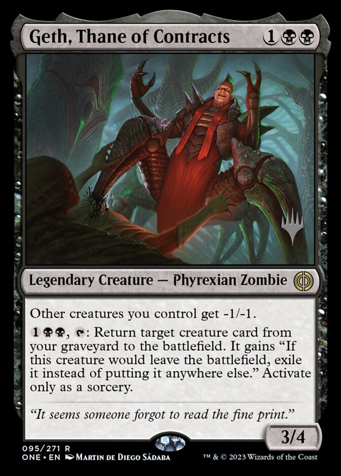 Geth, Thane of Contracts (Phyrexia: All Will Be One Promos #95p)