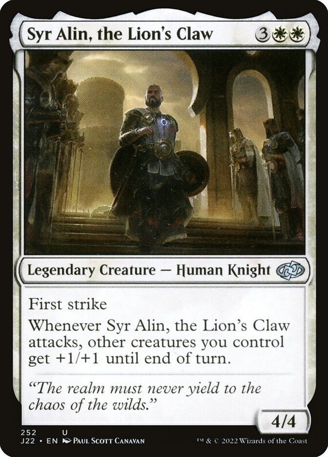 Syr Alin, the Lion's Claw (Jumpstart 2022 #252)