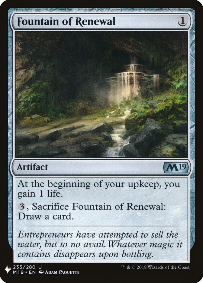 Fountain of Renewal (The List #M19-235)