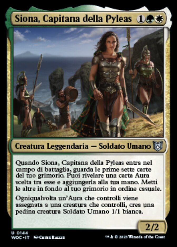 Siona, Captain of the Pyleas (Wilds of Eldraine Commander #144)