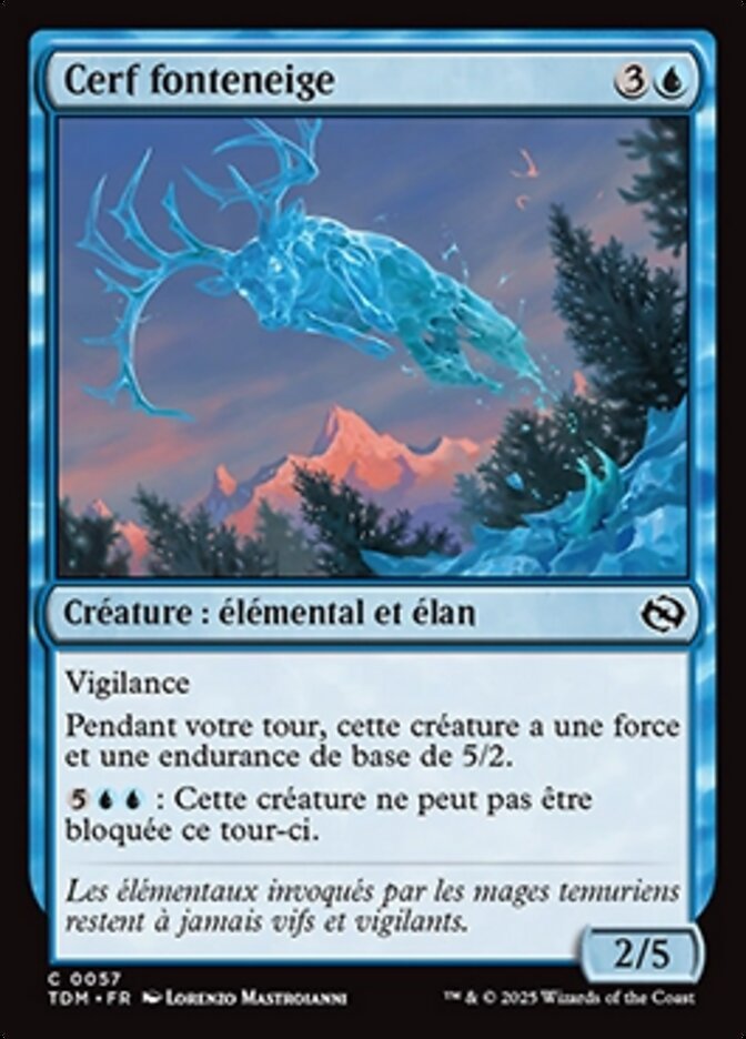 Cerf fonteneige