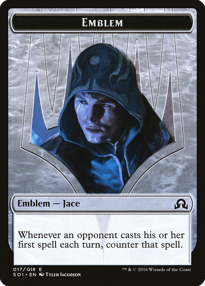 Jace, Unraveler of Secrets Emblem (Shadows over Innistrad Tokens #17)
