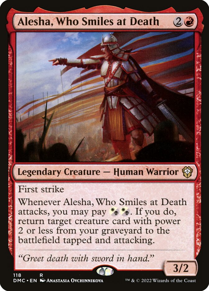 Alesha, Who Smiles at Death (Dominaria United Commander #118)
