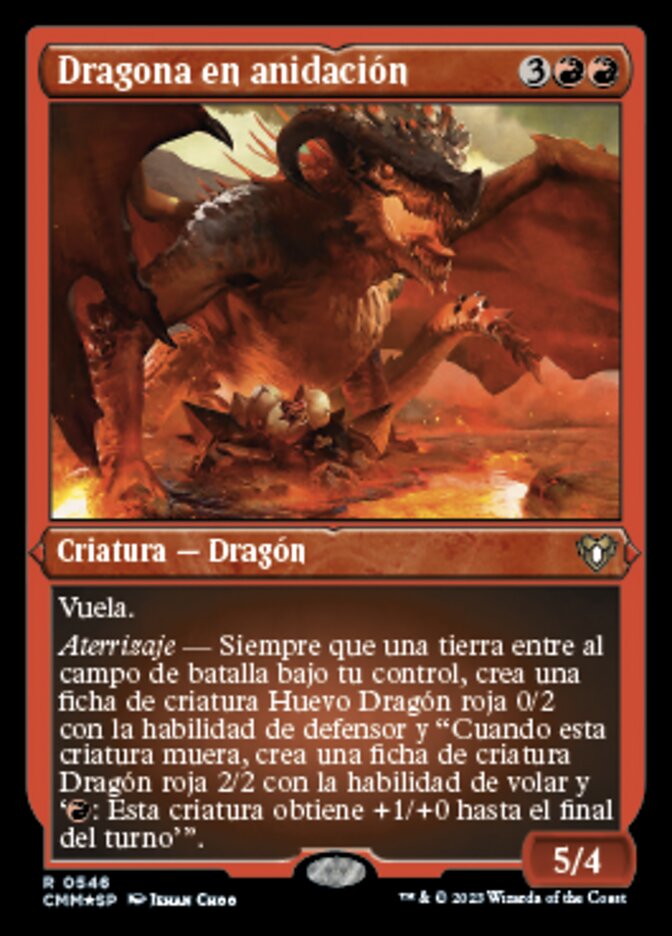 Dragona en anidación