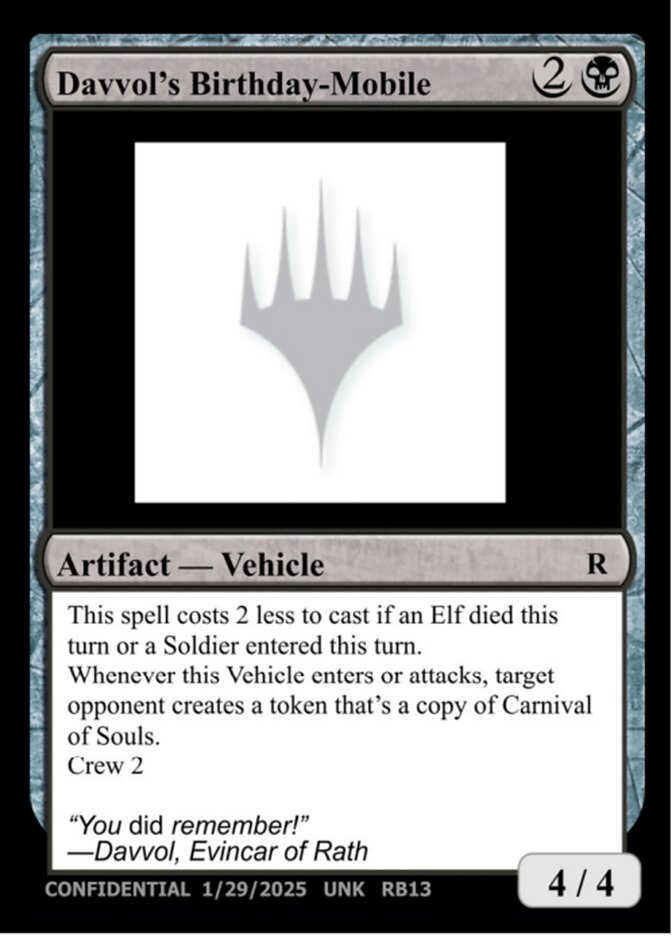 Davvol's Birthdaymobile MTG card