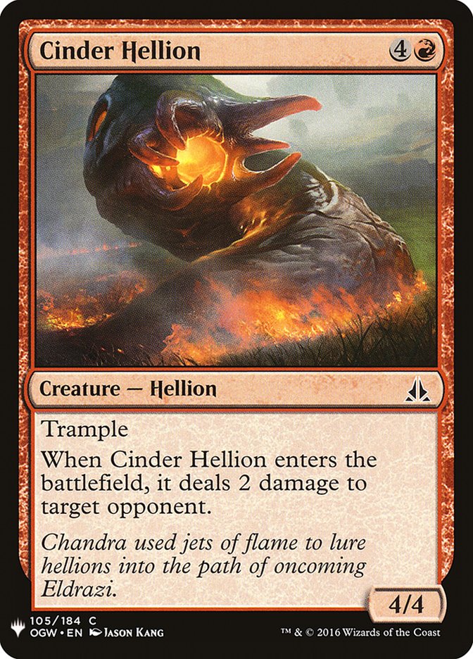 Cinder Hellion (The List #OGW-105)
