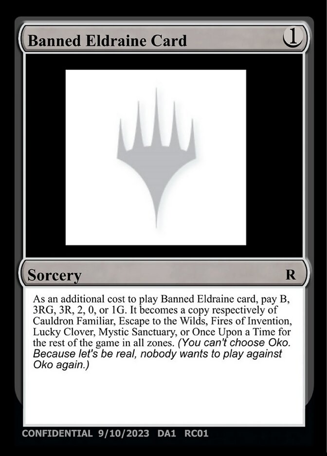 Banned Eldraine Card (Unknown Event #RC01a)