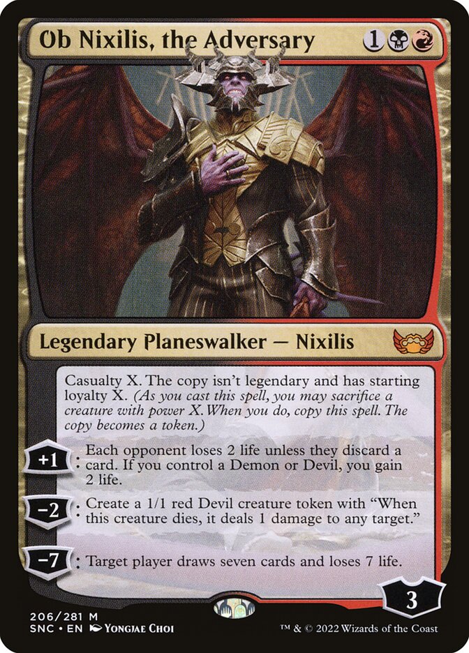 Ob Nixilis, the Adversary · Streets of New Capenna (SNC) #206 · Scryfall  Magic The Gathering Search