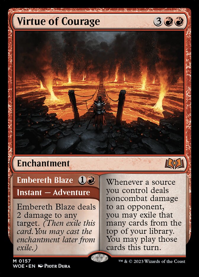 Virtue of Courage // Embereth Blaze (Wilds of Eldraine #157)