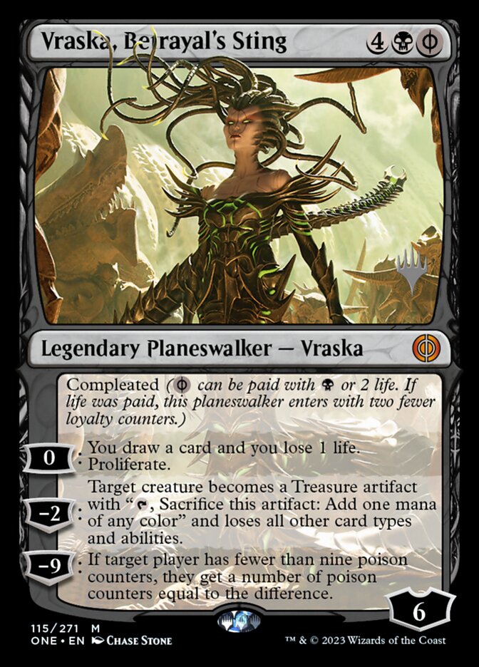 Vraska, Betrayal's Sting (Phyrexia: All Will Be One Promos #115p)