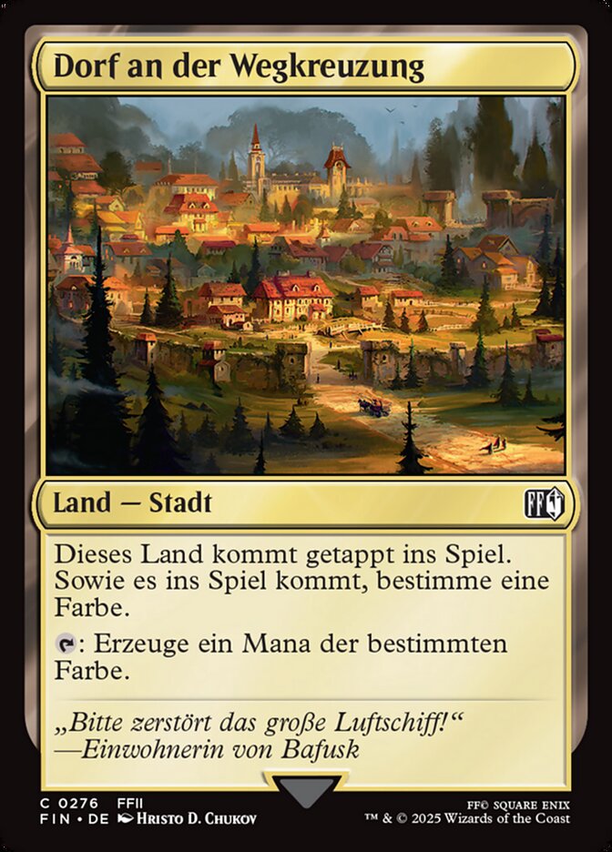 Dorf an der Wegkreuzung