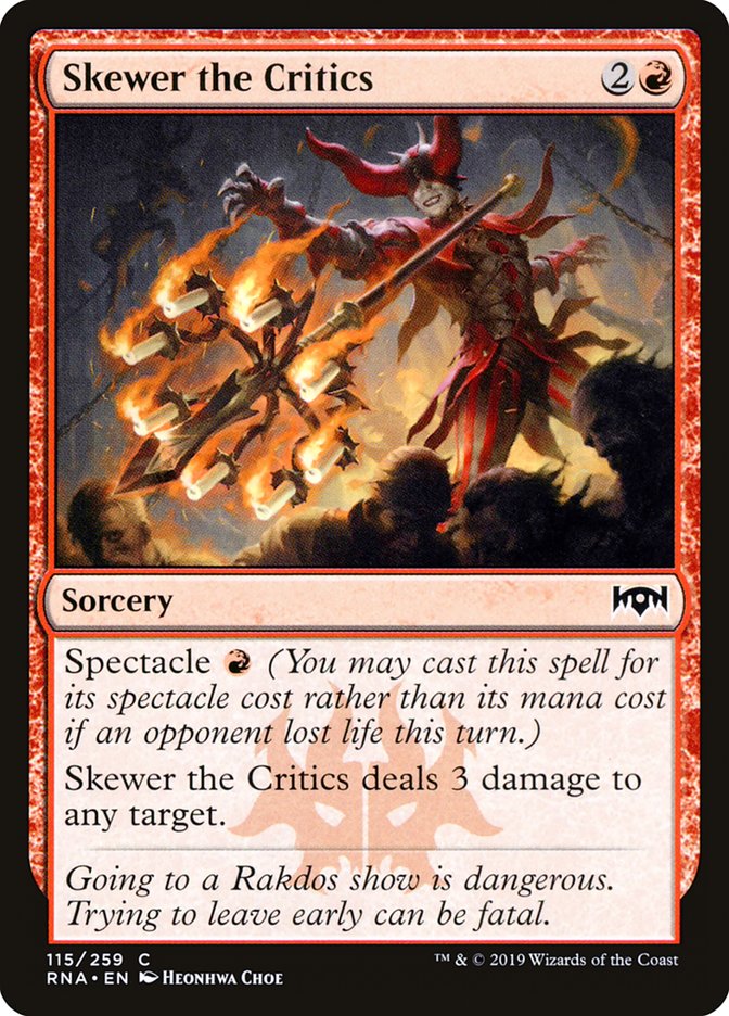 Skewer the Critics · Ravnica Allegiance (RNA) #115 · Scryfall Magic The Gathering Search