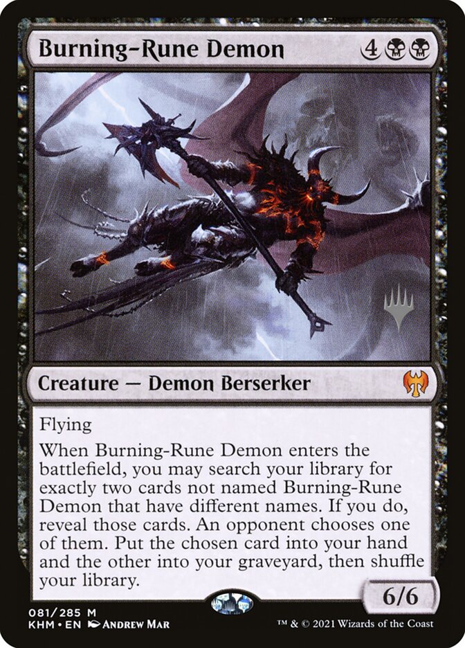 Burning-Rune Demon (Kaldheim Promos #81p)