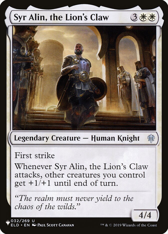 Syr Alin, the Lion's Claw (The List #ELD-32)