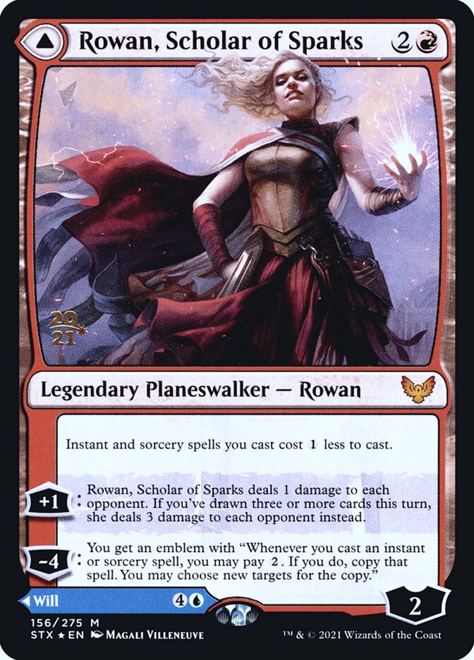 Rowan, Scholar of Sparks // Will, Scholar of Frost (Strixhaven: School of Mages Promos #156s)