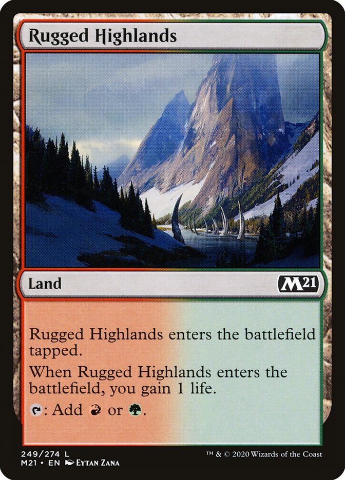 Rugged Highlands · Core Set 2021 (M21) #249 · Scryfall Magic The 