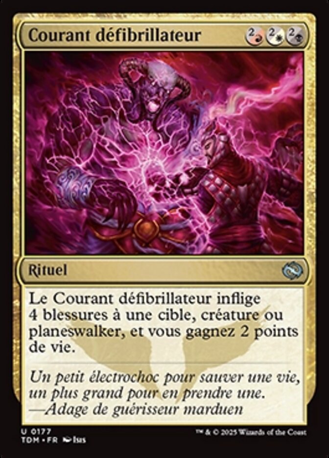 Courant défibrillateur
