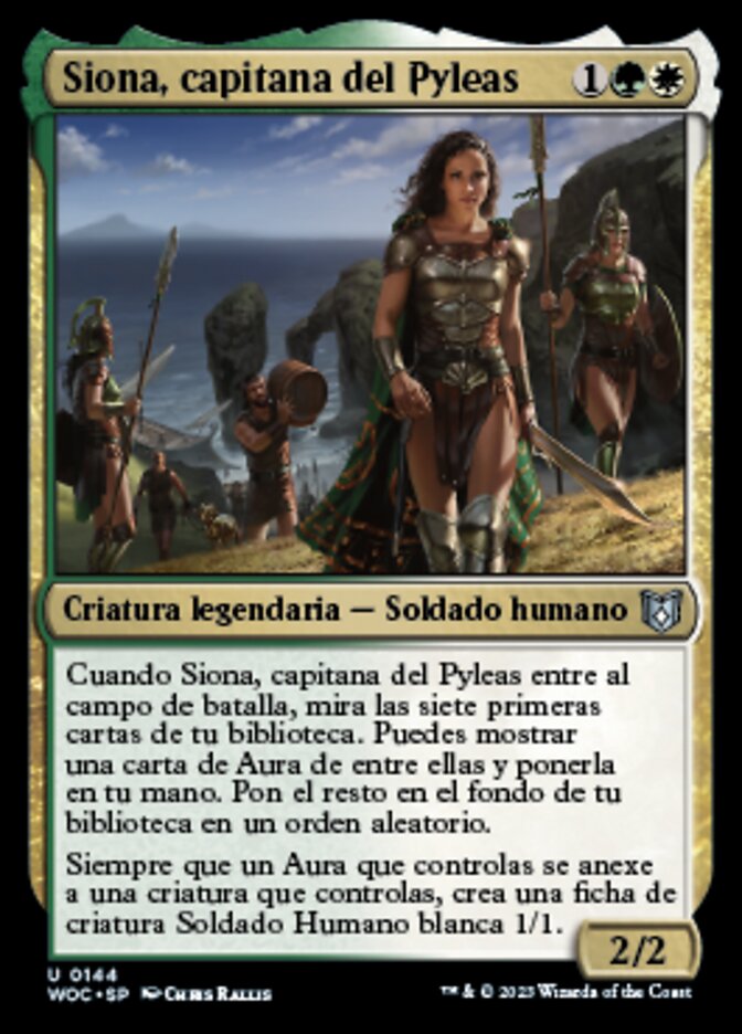 Siona, Captain of the Pyleas (Wilds of Eldraine Commander #144)