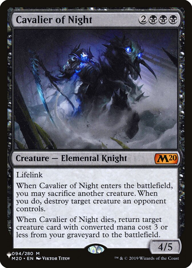 Cavalier of Night (The List #M20-94)