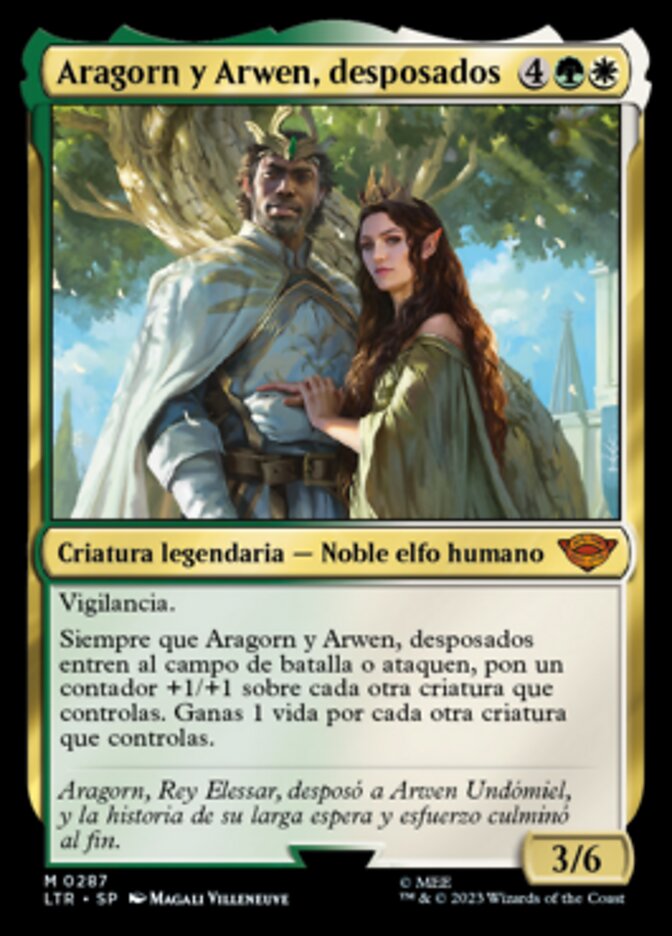 Aragorn y Arwen, desposados