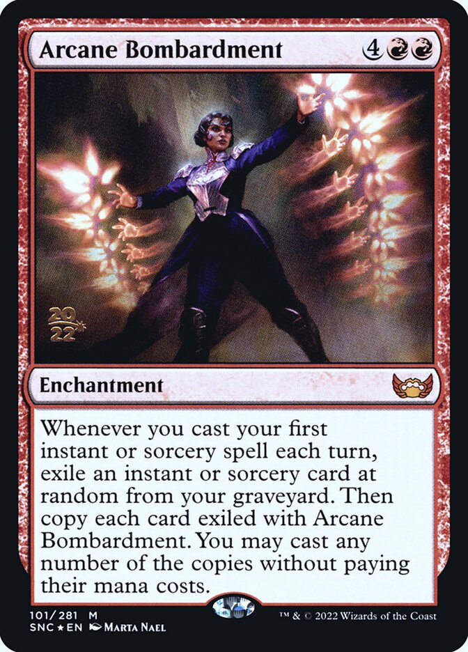 Arcane Bombardment (Streets of New Capenna Promos #101s)