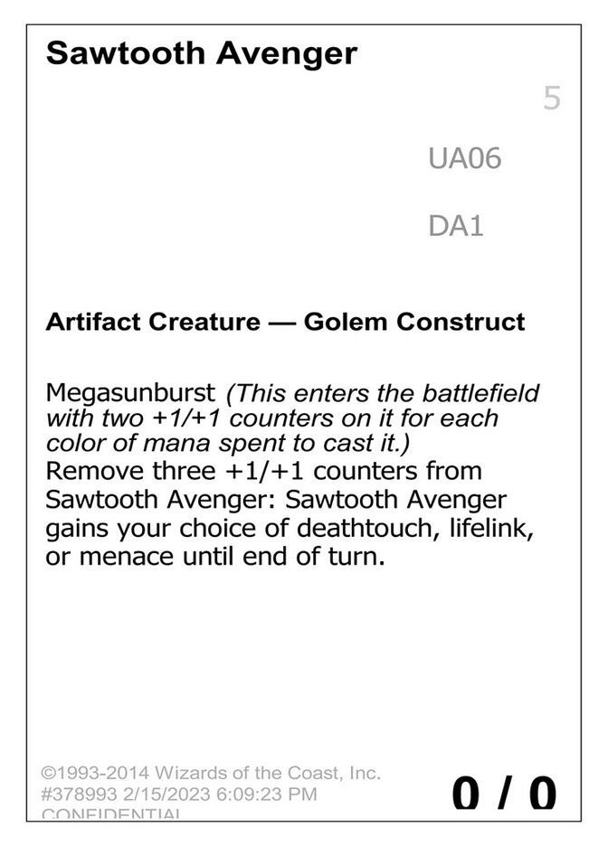 Sawtooth Avenger (Unknown Event #UA06b)