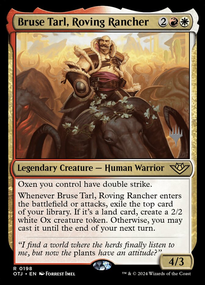 Bruse Tarl, Roving Rancher (Outlaws of Thunder Junction Promos #198p)