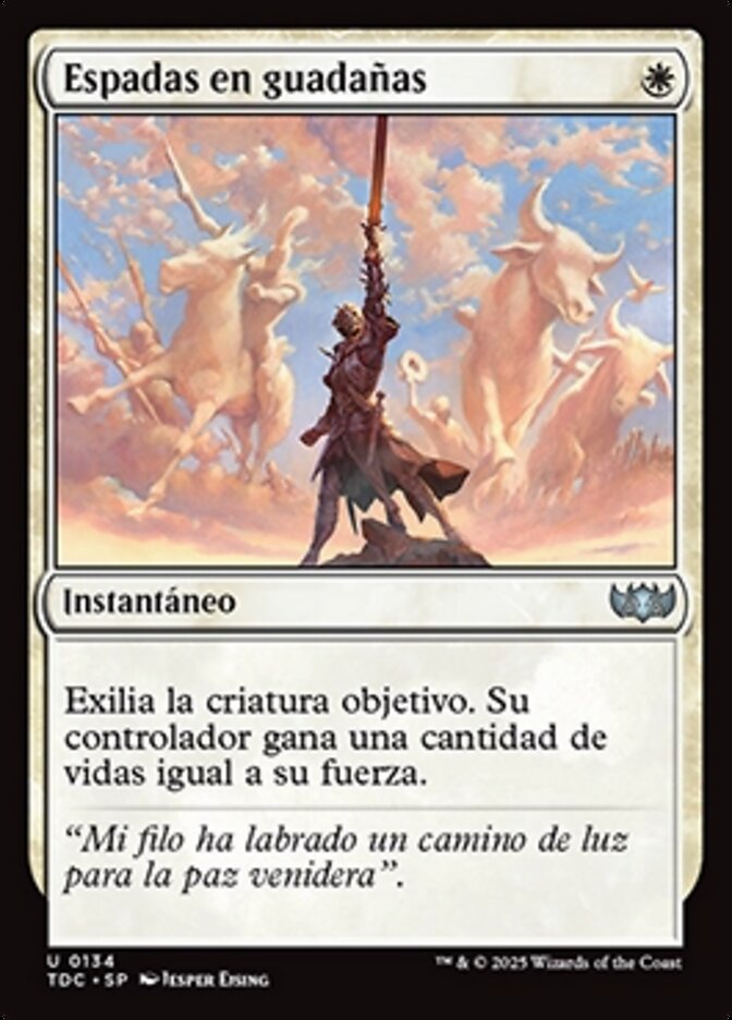 Espadas en guadañas