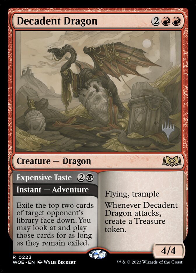 Decadent Dragon // Expensive Taste (Wilds of Eldraine Promos #223p)