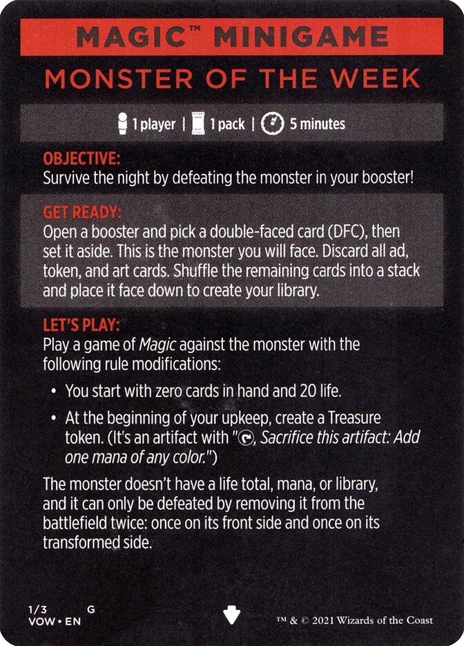 Monster of the Week // Monster of the Week (cont'd) (Innistrad: Crimson Vow Minigames #1)