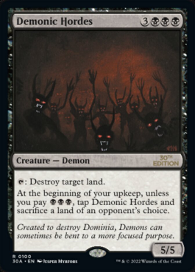 Demonic Hordes · 30th Anniversary Edition (30A) #100 · Scryfall Magic The  Gathering Search