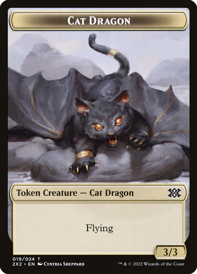 Cat Dragon · Double Masters 2022 Tokens (T2X2) #19 · Scryfall 