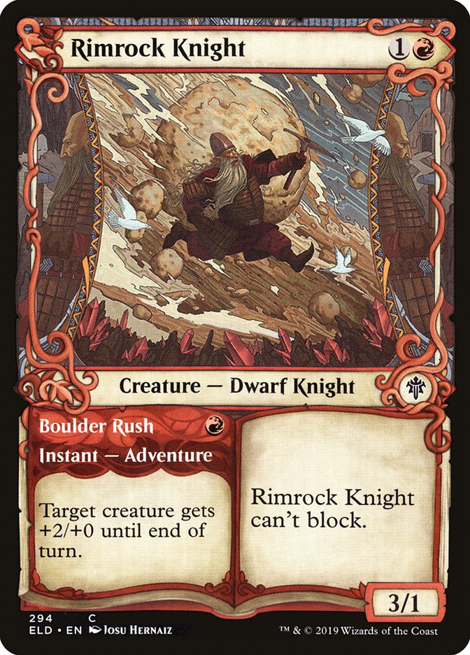 Rimrock Knight // Boulder Rush (Throne of Eldraine #294)