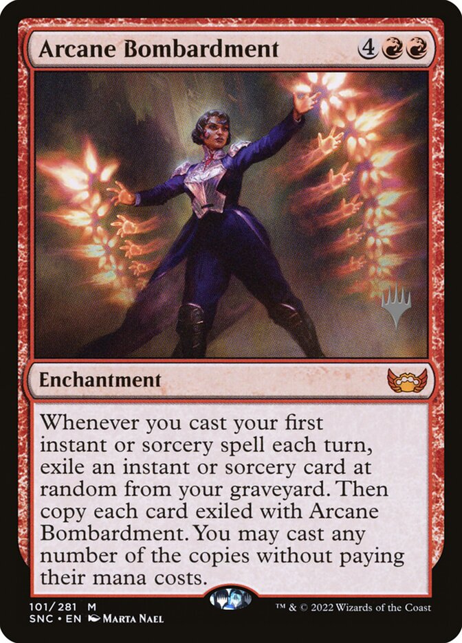 Arcane Bombardment (Streets of New Capenna Promos #101p)