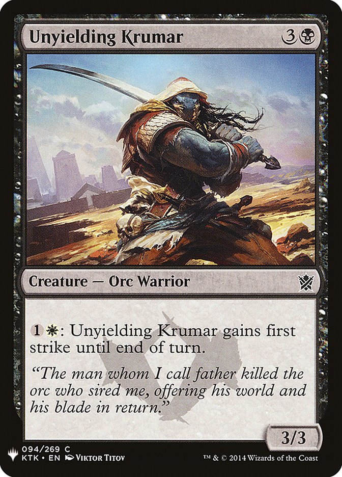 Unyielding Krumar (The List #KTK-94)