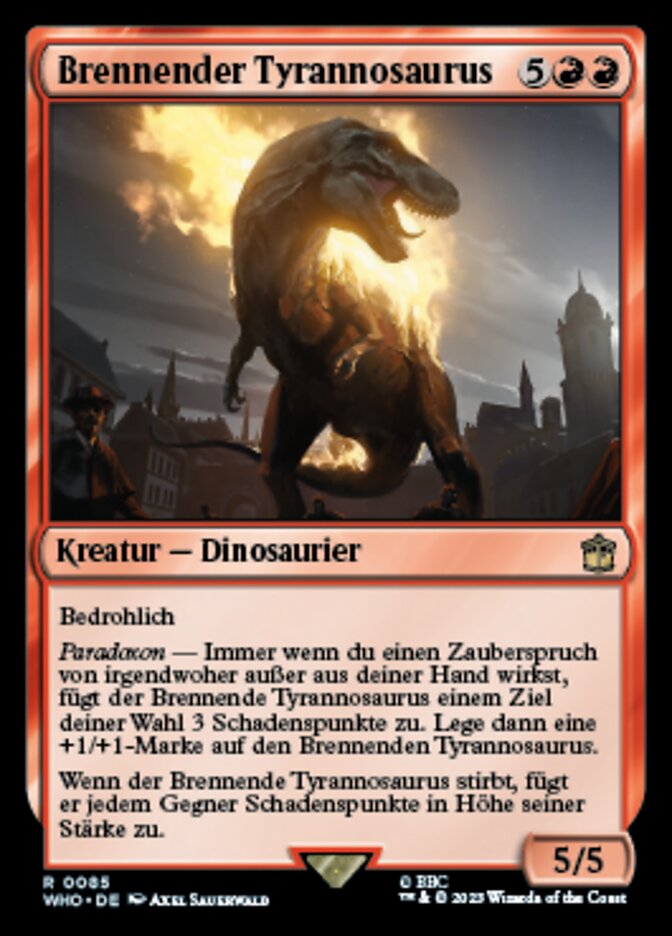 Brennender Tyrannosaurus