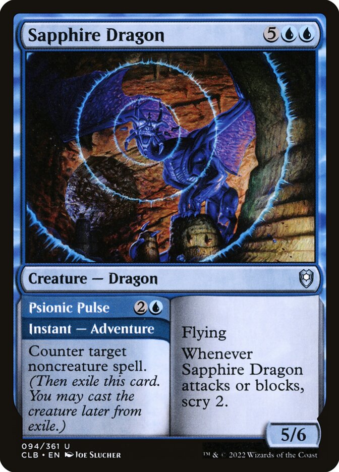 Sapphire Dragon // Psionic Pulse (Commander Legends: Battle for Baldur's Gate #94)