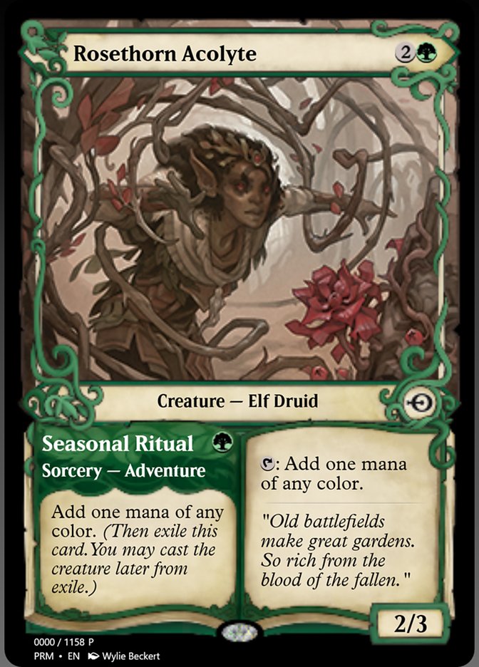 Rosethorn Acolyte // Seasonal Ritual (Magic Online Promos #78842)