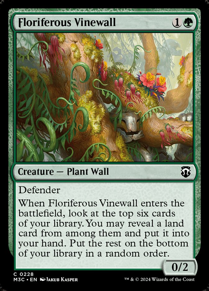 Floriferous Vinewall (Modern Horizons 3 Commander #228)