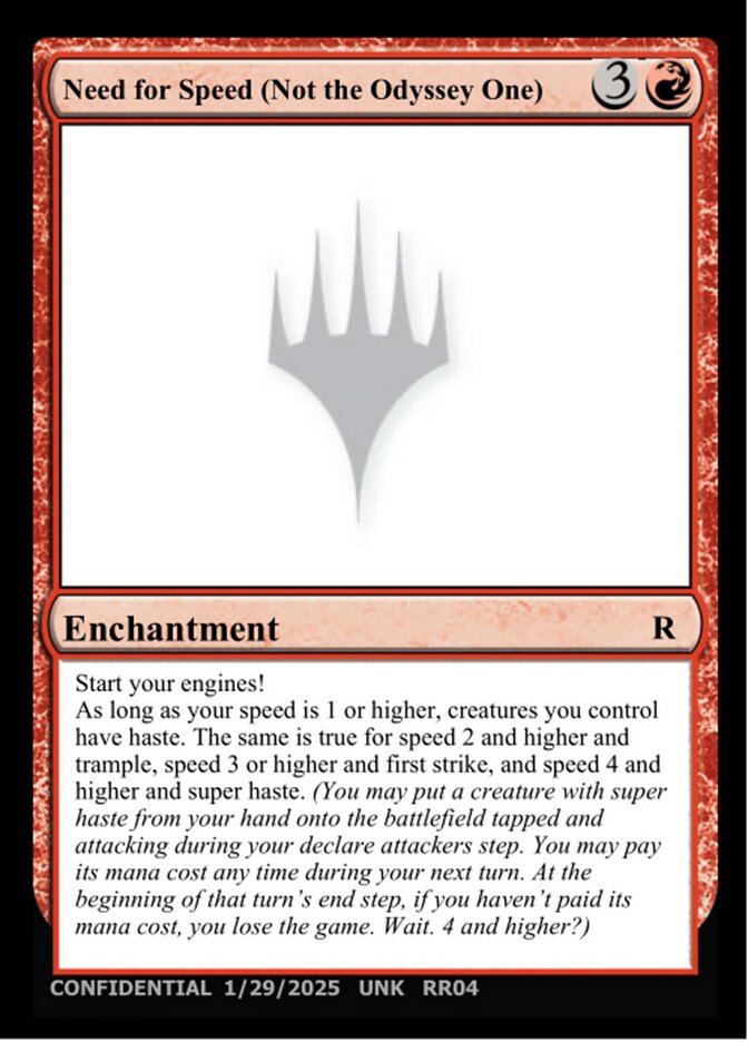 Need for Speed (Not the Odyssey One) MTG card