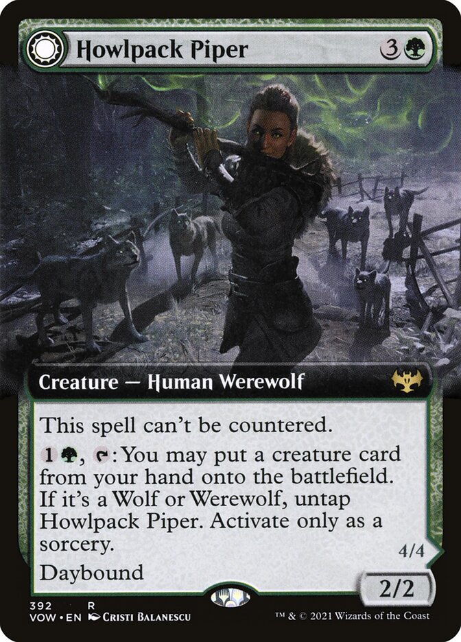 Howlpack Piper // Wildsong Howler (Innistrad: Crimson Vow #392)