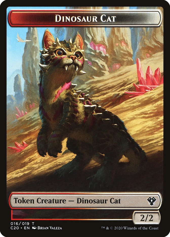 Dinosaur Cat (Commander 2020 Tokens #16)