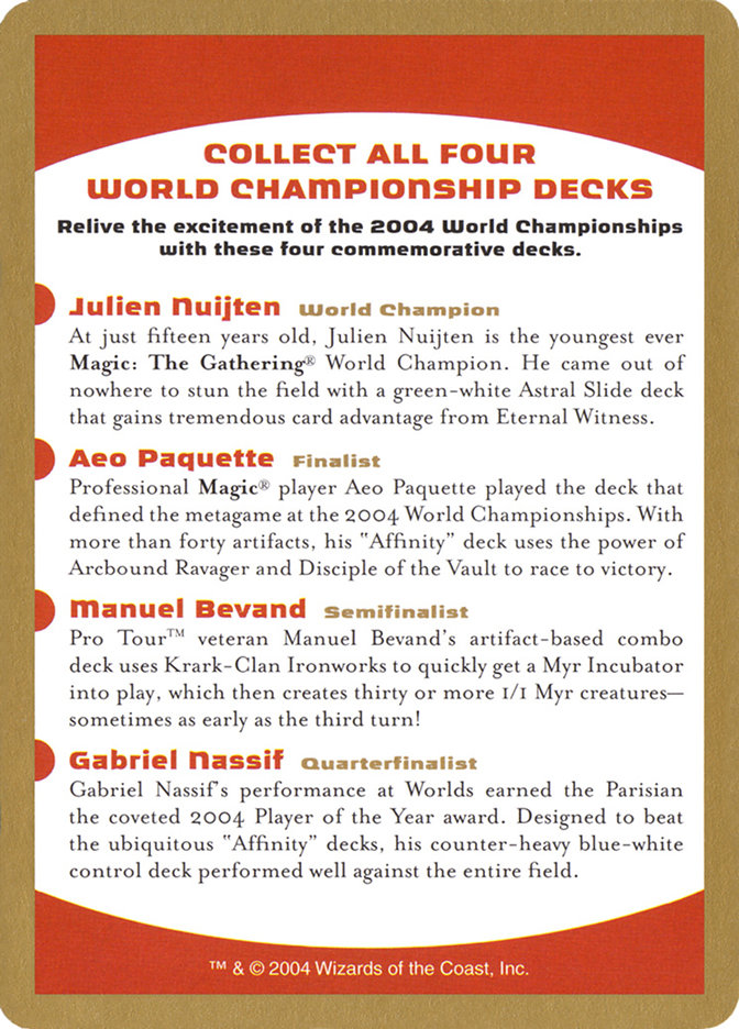 2004 World Championships Ad (World Championship Decks 2004 #0)