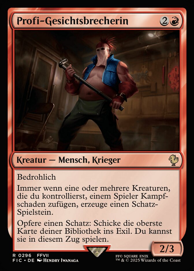 Profi-Gesichtsbrecherin