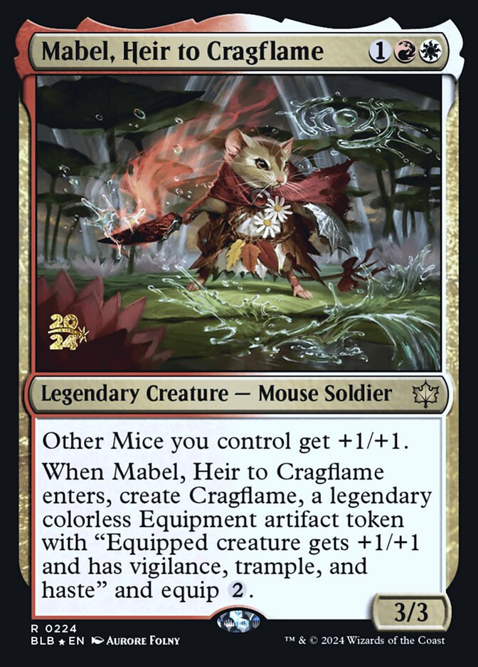 Mabel, Heir to Cragflame (Bloomburrow Promos #224s)