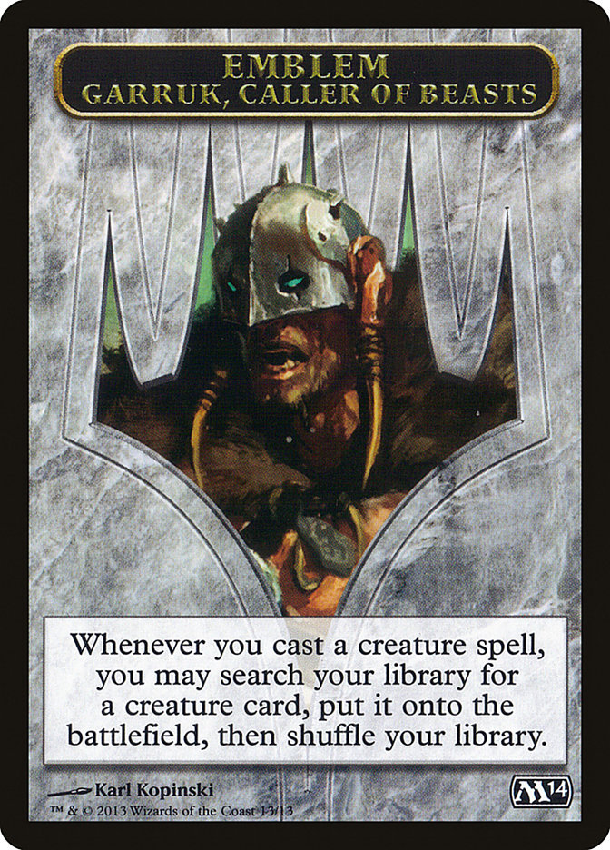 Garruk, Caller of Beasts Emblem (Magic 2014 Tokens #13)